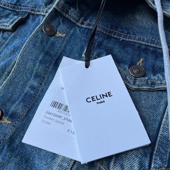 Medium Celine Men's Trucker Jacket Hood Wash Denim - Picture 7 of 8